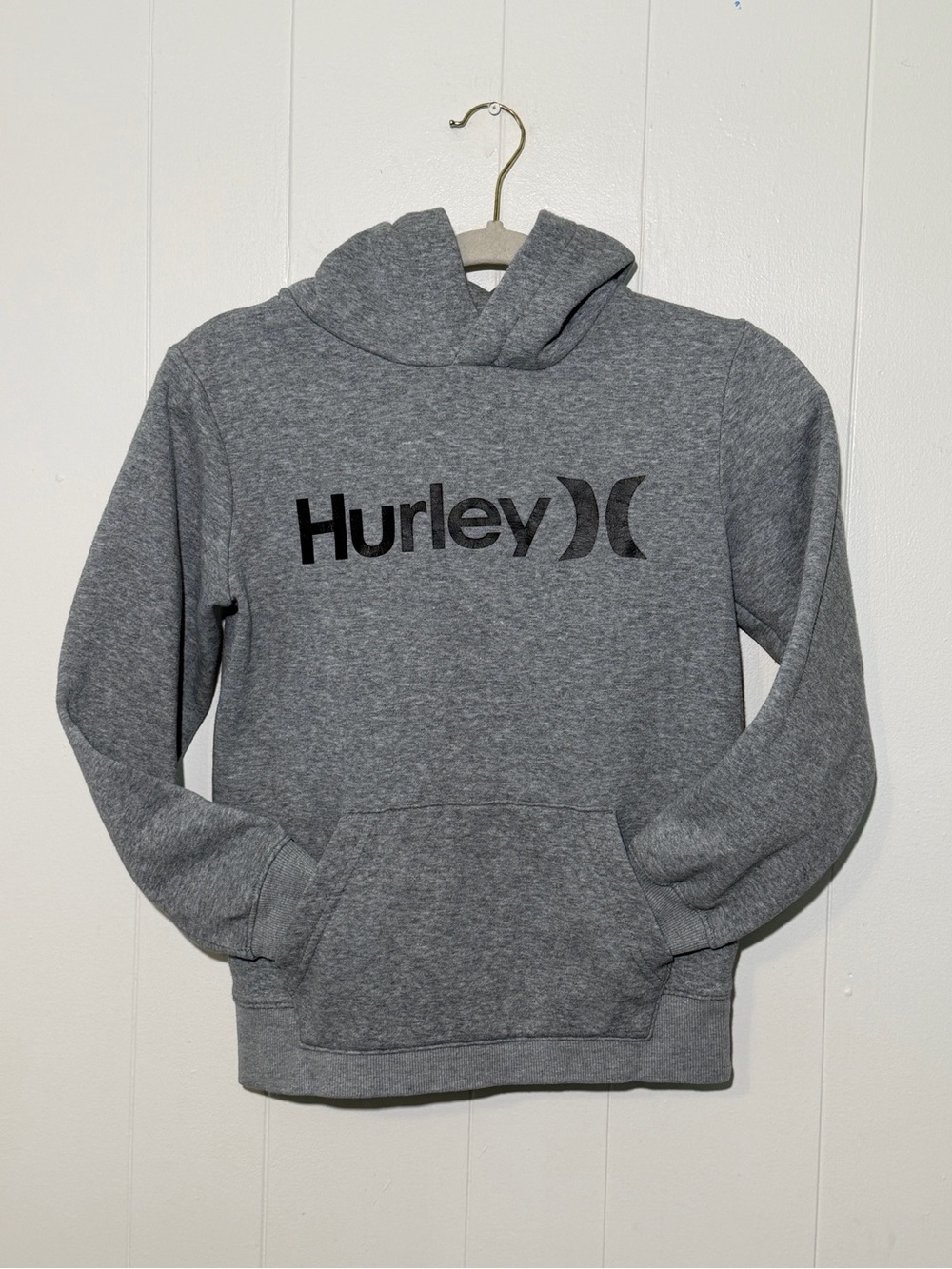 Hurley Gray Pullover Hoodie with Black Logo